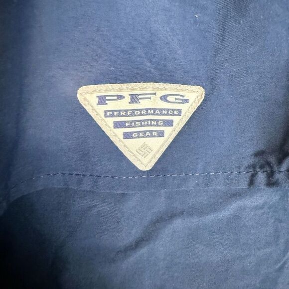 Columbia Men's Size 2XT Tall Blue Bahama Short Sleeve Button Down Shirt Top - Picture 7 of 7